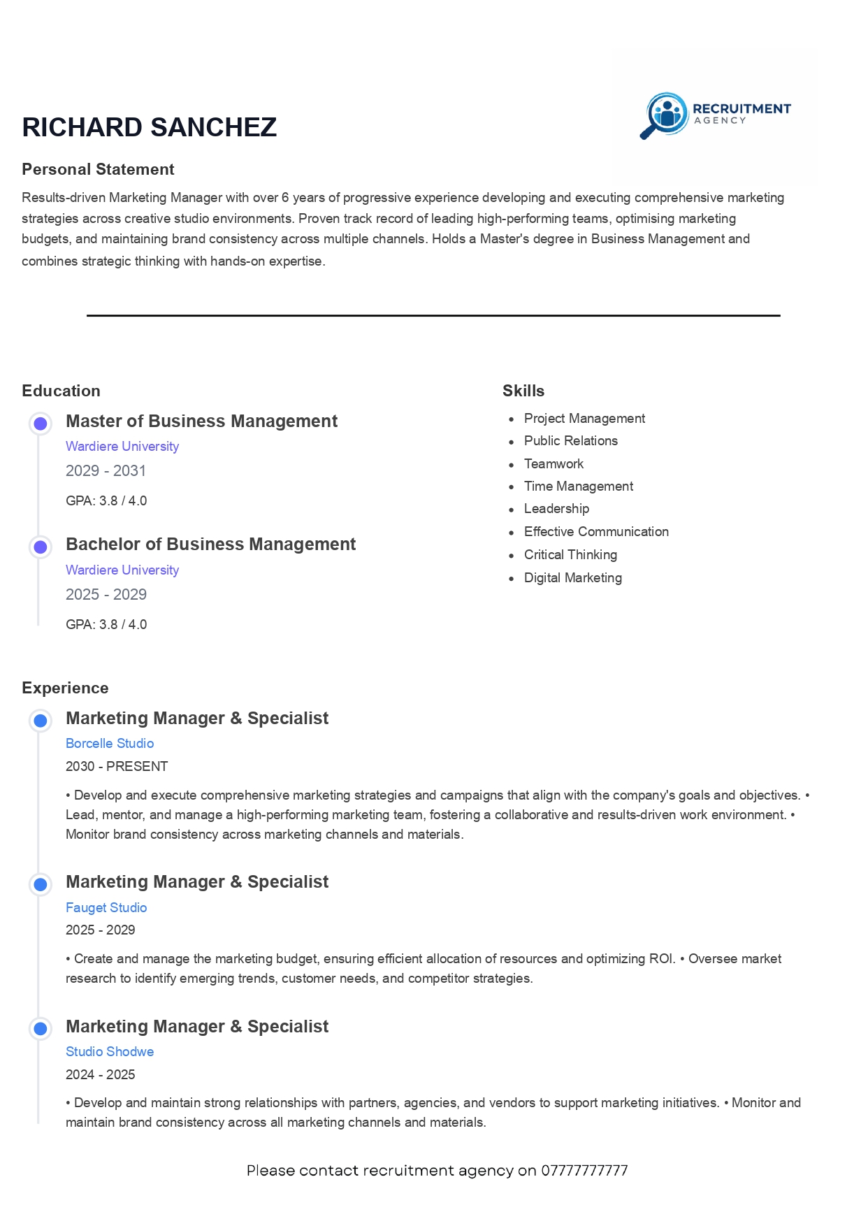 Formatted CV
